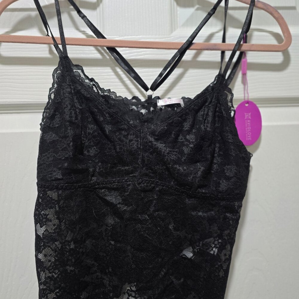 NWT Avidlove Lace Cami Black Med Whimsigoth Coquette Gothic Dark Romantic